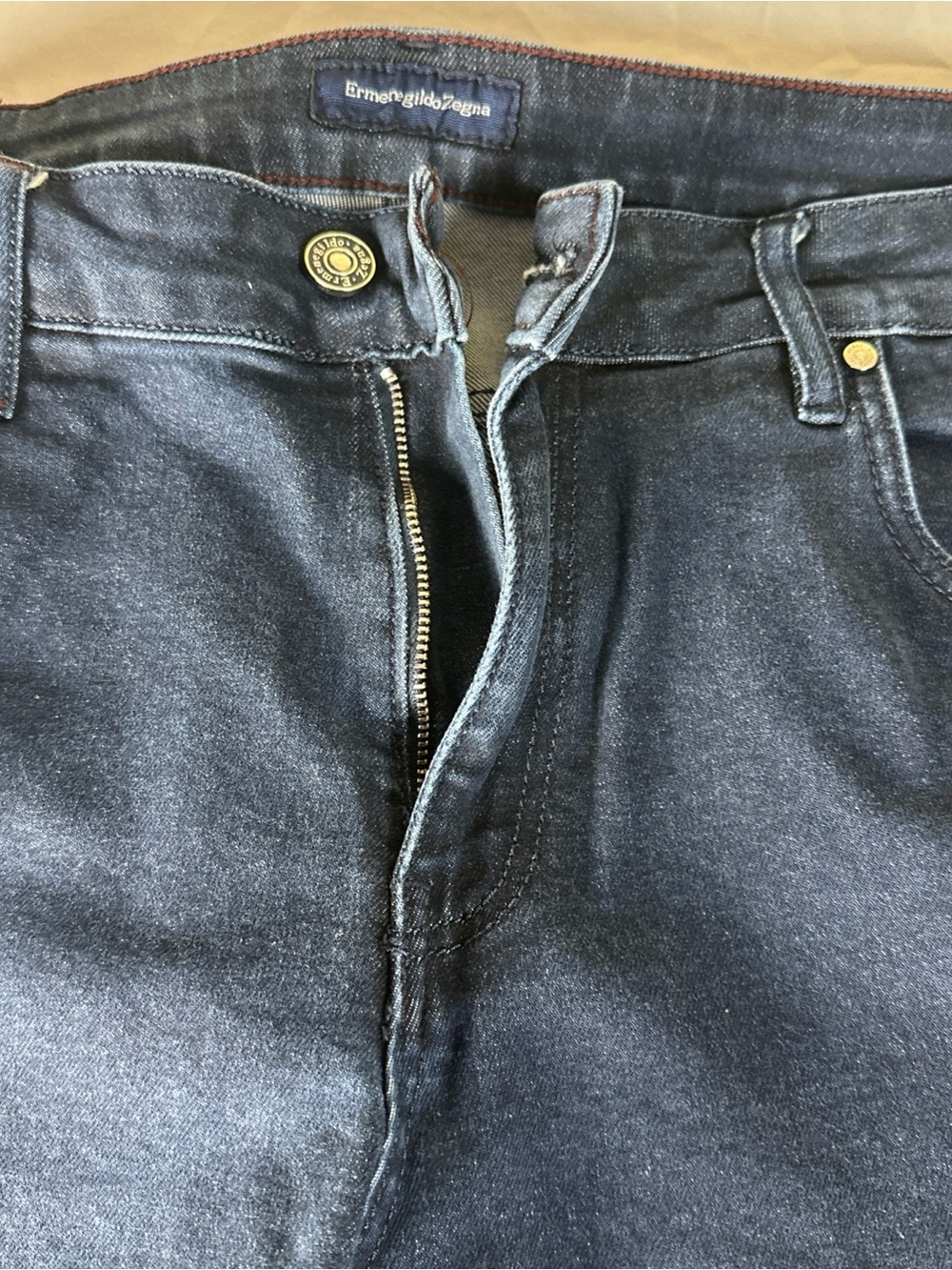 Ermenegildo Zegna Men's Navy Straight Jeans Size 38x29